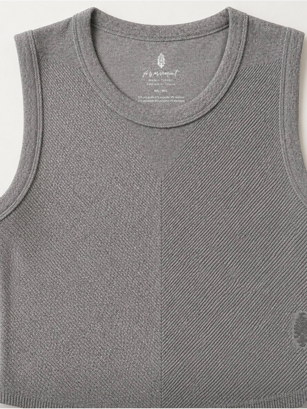 FP Movement by Free People Gray Textured Knit Crewneck Tank